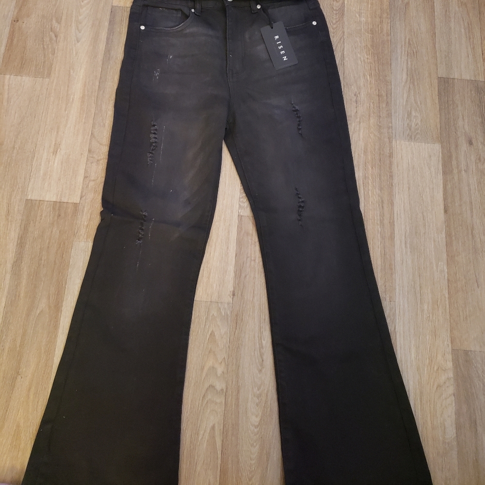 Risen flare black jeans size 13/31